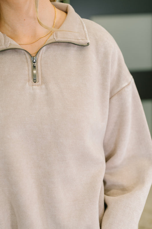 You Should Know Half Zip Pullover in Ash Mocha
