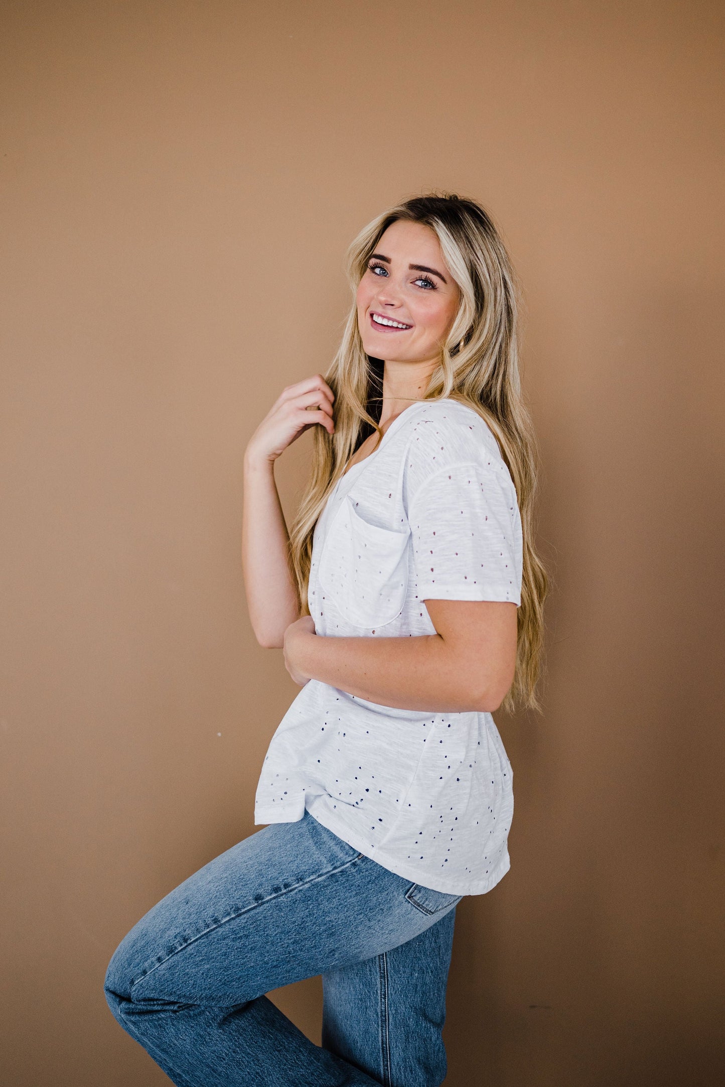 Distressed Boyfriend Tee- White