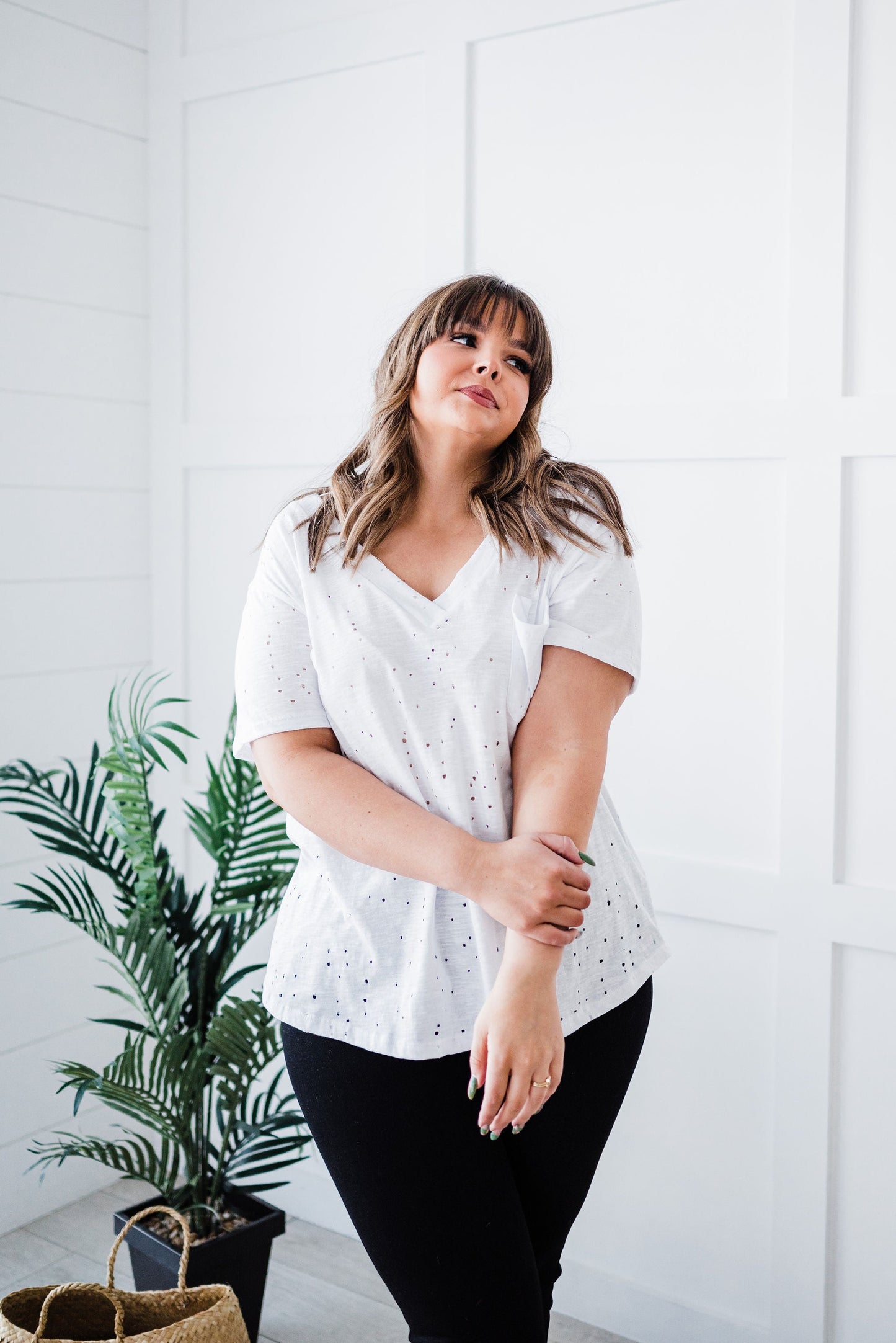 Distressed Boyfriend Tee- White