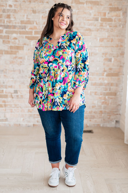 Little Lovely Blouse in Neon Floral