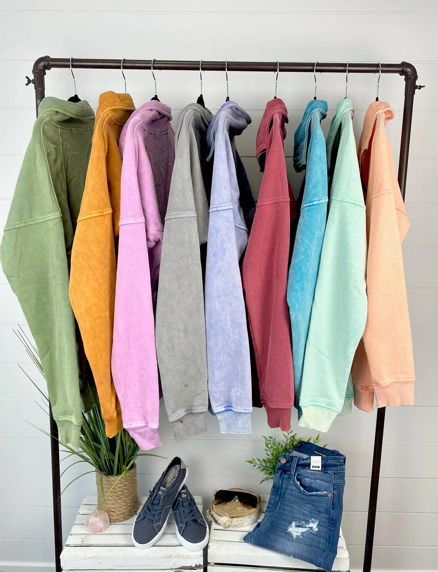 Vintage Wash HalfZip - Sherbert