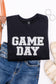 PREORDER: Embroidered Glitter Game Day Sweatshirt in Black/Silver