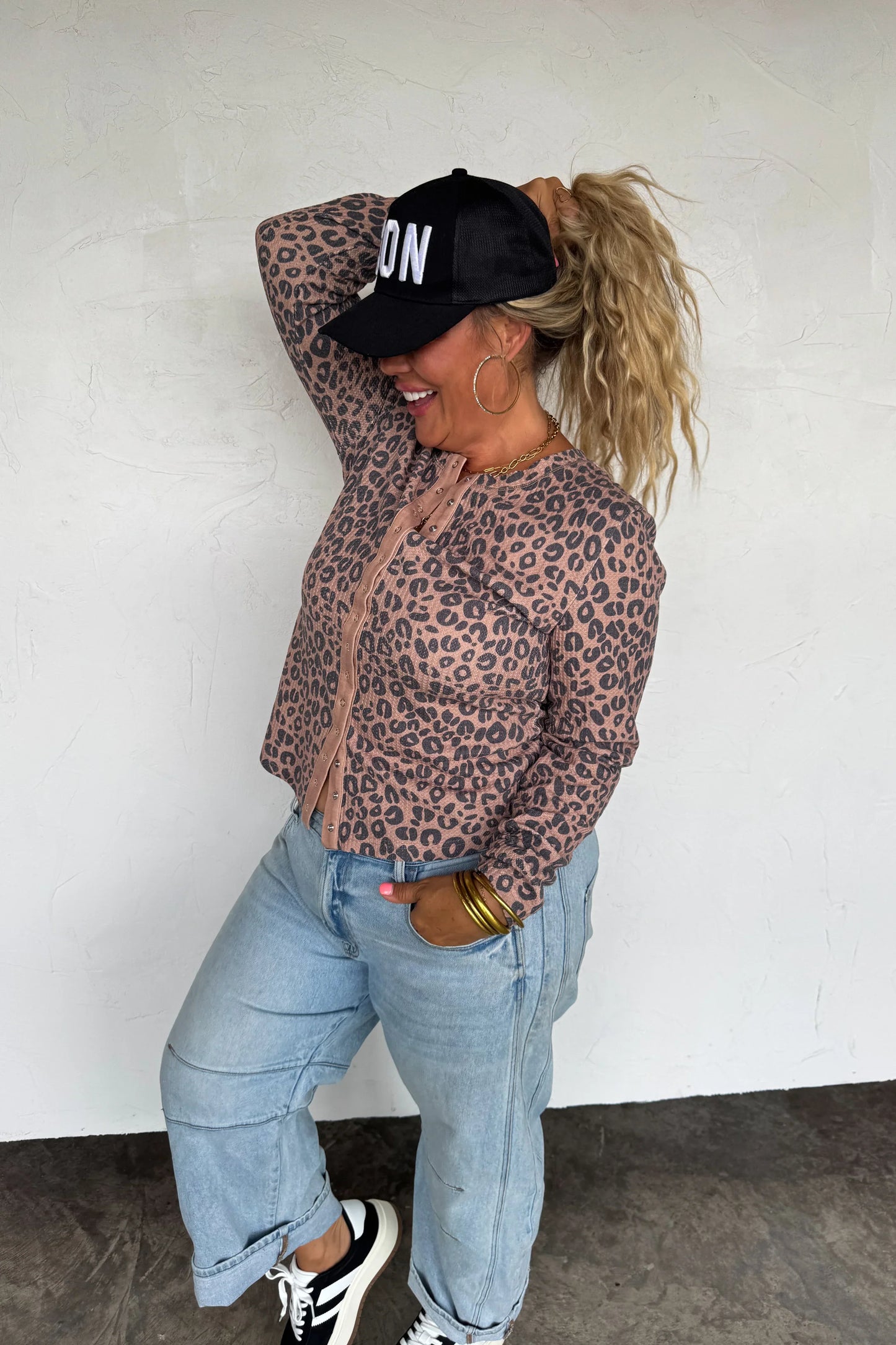 PREORDER: Kori Snap Button Waffle Top