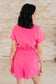 Break Point Collared Romper in Hot Pink