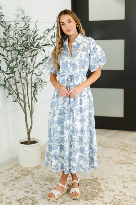 Budding Romance Collared Button-Down Dress