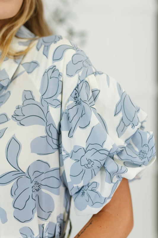 Budding Romance Collared Button-Down Dress