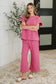 Can't Quit You Cropped Flair Bottoms in Magenta