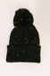 Cover Your Ears Pom Pom Beanie in Black