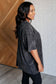 Don't Mind Me Mineral Wash Drop Shoulder Tee in Ash Black