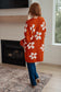 Enough Anyways Floral Cardigan in Burnt Orange