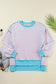 Color Clash Drop Shoulder Long Sleeve