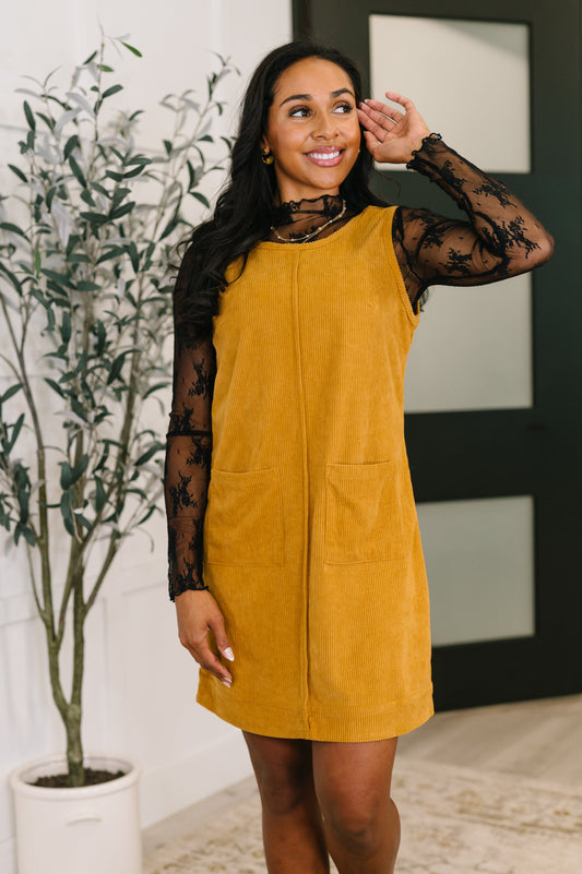 Feeling That Way Corduroy Dress