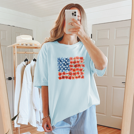 Floral Flag Graphic Tee