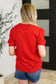 Hand Over Heart Graphic Knit Top in Red