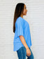 Just a Casual Girly V-Neck Basic Tee in Periwinkle Blue