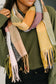 Keep Me Cozy Checkered Fringe Scarf in Pine and Petals
