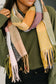 Keep Me Cozy Checkered Fringe Scarf in Pine and Petals