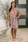 Lizzy Forever Flutter Sleeve Dress in White Multi Floral Paisley