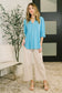 Lizzy Smock Top in Coastal Blue