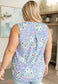 Lizzy Tank Top in Lavender and Blue Vintage Floral