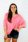 Loosely Speaking Oversized Basic Top in Fuchsia