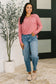Mellow Mood Heathered Pullover in Dark Red