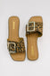Opera Square Toe Buckle Slip On Sandal