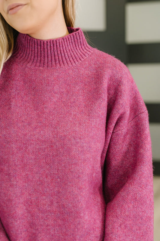 Right to the Core High Neck Pullover in Light Plum