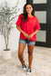 Take It Easy Slouchy Tee in Red