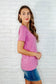 The Every Outfit Basic V-Neck Top in  Candy Pink