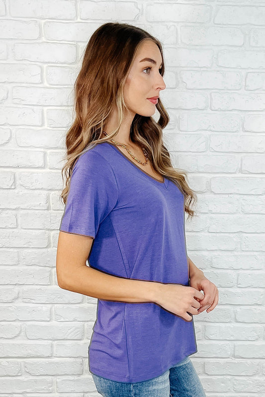 The Every Outfit Basic V-Neck Top in  Marlin