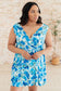 The Sun's Been Quite Kind V-Neck Dress in Blue