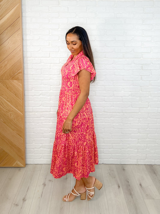 The Way You Move Flutter Sleeve Dress in Fuchsia
