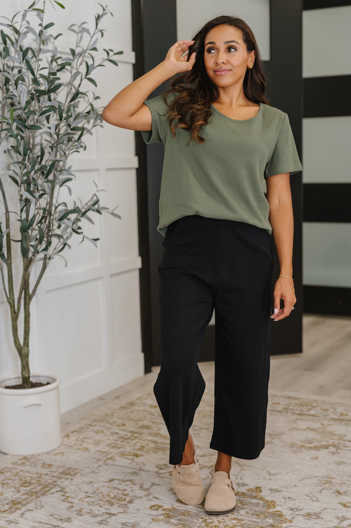 Thyme Boxy Tee in Dusty Pine