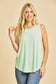 Tank Top Halter V-neck on lightweight Bulgari in Neon Lime