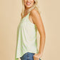 Tank Top With Criss Cross Back in Lime/Ivory