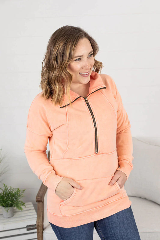 Vintage Wash HalfZip - Sherbert