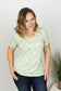 Sophie Classic Pocket Tee - Green Ditsy Floral