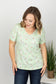 Sophie Classic Pocket Tee - Green Ditsy Floral