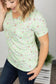 Sophie Classic Pocket Tee - Green Ditsy Floral