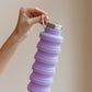 Collapsing Silicone Water Bottle in Purple