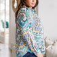 In the Willows Button Up Blouse in Teal Paisley