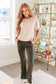 Textured Boxy Top in Taupe